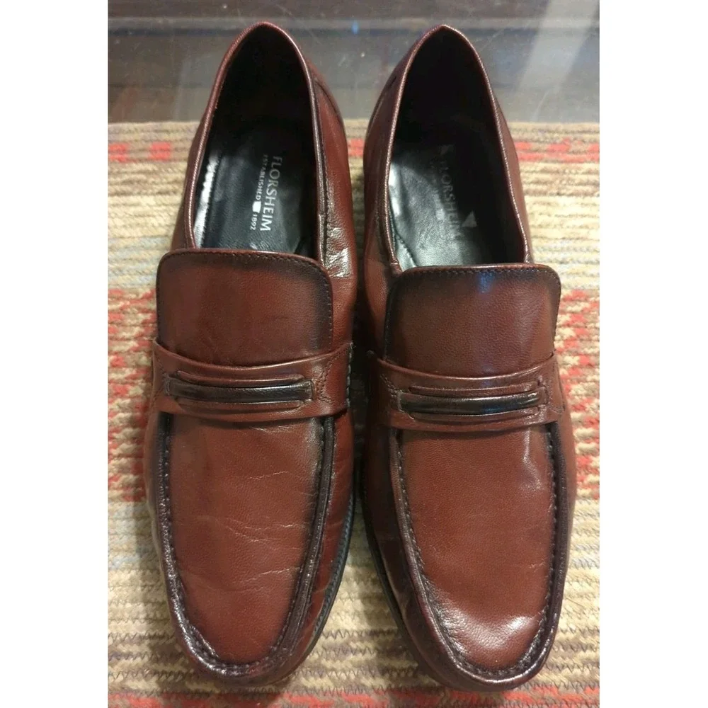 Vintage Florsheim Loafers 10 D‎ Casual Dress Shoes Brown Soft Leather